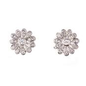 crystal flower rhodium earring image