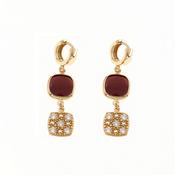 aquaforte caramelle reverse earrings with brandy glass  faceted venitian glass and reverse pav� image