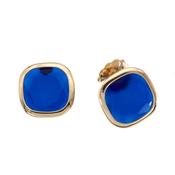 aquaforte caramelle reverse earrings with blue satin-finish faceted venitian glass image