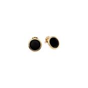 aquaforte tonde reverse stud earrings with black  faceted venitian glass 16mm image