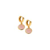 aquaforte le chicche earrings with 12mm milky pink  faceted venitian glass image