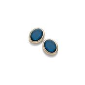 aquaforte caramelle ovali stud earrings with blue g faceted venitian glass image