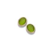 aquaforte caramelle ovali stud earrings with cat's eye green  faceted venitian glass image