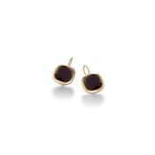 aquaforte caramelle reverse lever earrings with brandy-coloured  faceted venitian glass image