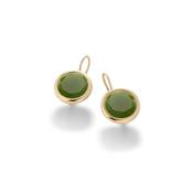 aquaforte caramelle lever earrings with milky green glass paste image