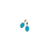 aquaforte coriandoli snap earrings with oval blue  faceted venitian glass image