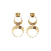 aquaforte lune dangling earrings with two elements , brushed and polished image
