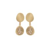 aquaforte foglie dangling brushed earrings with leaf-shaped elements enriched with zirconia pav� image