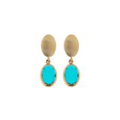 aquaforte caramelle marine ovali dangling earrings with petrol colour  faceted venitian glass
