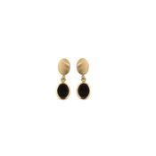 aquaforte mignon earrings with brushed element and black faceted glass  earrings image