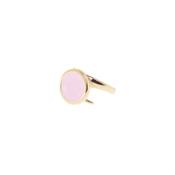 aquaforte le chicche adjustable ring with 16mm milky pink faceted venitian glass image