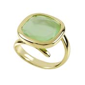 aquaforte aquacaramelle ring with milky green faceted glass stone image