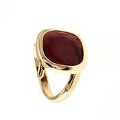 aquaforte caramelle reverse ring with brandy milky  faceted venitian glasse. adjustable sizes image