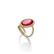 aquaforte caramelle ovali ring with red  faceted venitian glass image