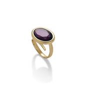 aquaforte caramelle ovali ring with amethyst  faceted venitian glass image