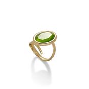 aquaforte caramelle ovali ring with cat's eye green  faceted venitian glass image