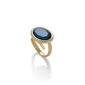 aquaforte caramelle ovali ring with blue faceted venitian glass image