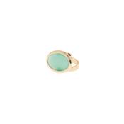 aquaforte mignon horizontal oval ring with 20x15mm sea green faceted venitian glass image
