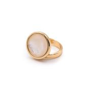 aquaforte mignon round mother of pearl ring