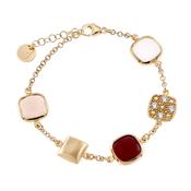 aquaforte caramelle reverse bracelet with cognac, white and brandy  faceted venitian glass image