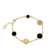 aquaforte tonde reverse bracelet with black  faceted venitian glass and zirconia image