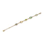 aquaforte caramelle ovali bracelet with green tones  faceted venitian glass