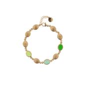 aquaforte mignon bracelet with oval satin elements and green tones  faceted venitian glass image