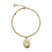 aquaforte nuova retro mother of pearl oval inset bracelet
