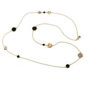 aquaforte tonde reverse necklace with black  faceted venitian glass and zirconia image