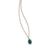 aquaforte caramelle ovali necklace with small blue faceted venitian glass pendant image