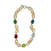 aquaforte caramelle vintage necklace with five multicolor glass pastes image