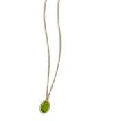 aquaforte caramelle ovali necklace with small cat's eye green faceted venitian glass pendant image