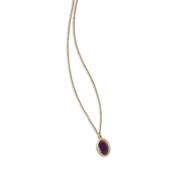 aquaforte caramelle ovali necklace with small amethyst faceted venitian glass pendant image
