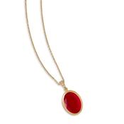 aquaforte caramelle ovali necklace with big red faceted venitian glass pendant image