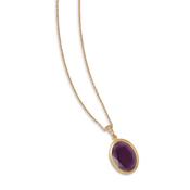 aquaforte caramelle ovali necklace with big amethyst faceted venitian glass pendant image