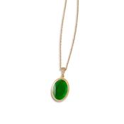 aquaforte caramelle ovali necklace with big bottle-green faceted venitian glass pendant image