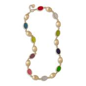 aquaforte caramelle ovali precious necklace with multicolor  faceted venitian glass image