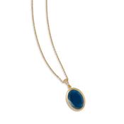aquaforte caramelle ovali necklace with big blue faceted venitian glass pendant image