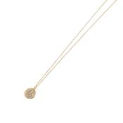 aquaforte foglie necklace with a small brushed pendant enriched with zirconia pav� image
