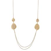 aquaforte foglie necklace with double chain and brushed elements enriched with zirconia pav� image
