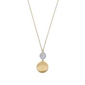 aquaforte i bicolore  brushed large round with round encrusted cz pendant