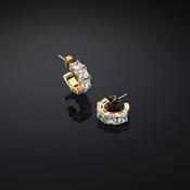 chiara ferragni classic gold plated crystal hoop earring 16mm