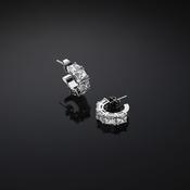 chiara ferragni classic silver plated crystal hoop earring 16mm