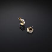 chiara ferragni classic gold plated crystal hoop earring 12.8mm