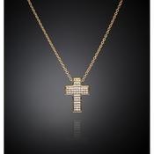 chiara ferragni croci pendant cross+wh cz+yg plated 42+8cm