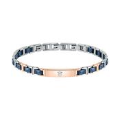 maserati jewels silver, rose gold, blue bracelet 22cm jewellery buckle image