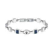 maserati jewels ceramic bracelet steel black blue 19+3cm