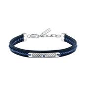 maserati jewels leather bracelet stainless steel blu recycled leather black 19+3cm image