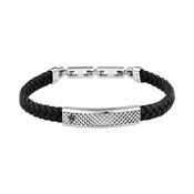 maserati jewels leather bracelet stainless steel recycled leather black 19+3.5cm image