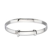honor diamond cross christening bangle image